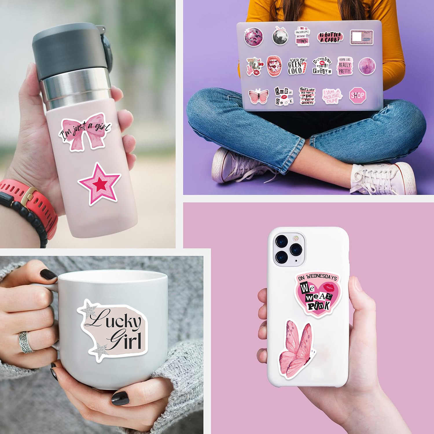 22g Weight Stickers Stationery Type 1 Set Quantity School, Graduation Occasion PVC self-adhesive Material Letter Pattern Y2K, Cute Style 1 Set Letter School Graduation PVC Self-adhesive Y2K Cute Stickers 7