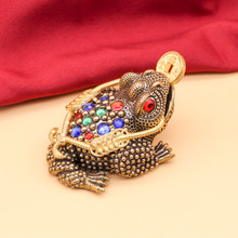 批发金蟾招财摆件黄铜三足蟾蜍金蟾客厅办公室家居桌面创意装饰