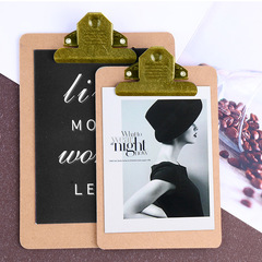 纖維木板蝶夾A4特厚板夾A5寫字墊板文件夾板小號黑色便簽夾子復古