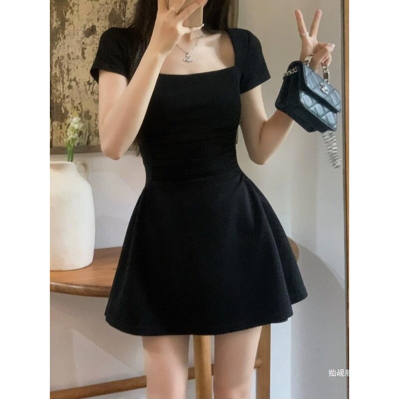 Plus-Size French-Style Pure White Dress for Women, Spring and Autumn 2026 New Model, Slimming, Hip-Hugging, Waist-Cinching Short White Dress