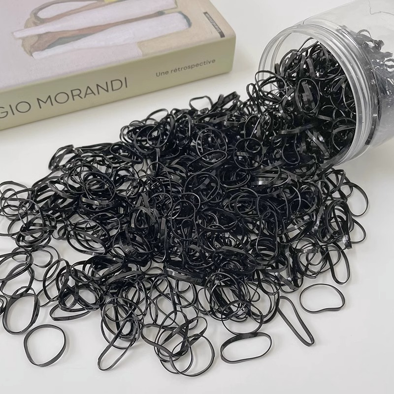 Banda de goma desechable para el cabello no lastimado Anillo de goma para trenza de niña Banda de goma Color Valor de alta cuerda elástica para el cabello Tocado