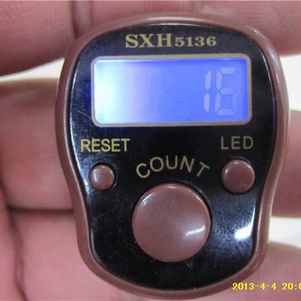 Светодиодное ручное кольцо, 12 цветов, дополнительный мини-световой цифровой счетчик / 1040 голый металл (без упаковки)