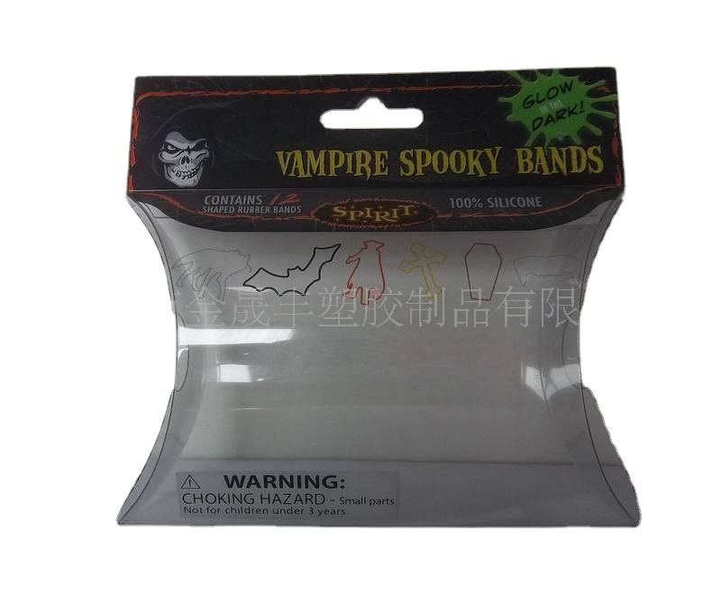 专业生产 塑料枕头盒 彩色印刷透明 带挂钩 苹果派盒