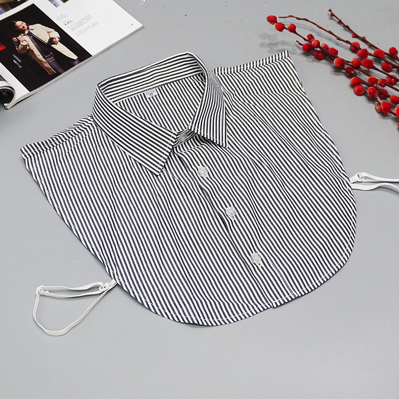 Fake cuello camisa de los hombres cuello camisa versátil simple rojo y azul rayado casual profesional formal desgaste puro algodón falso