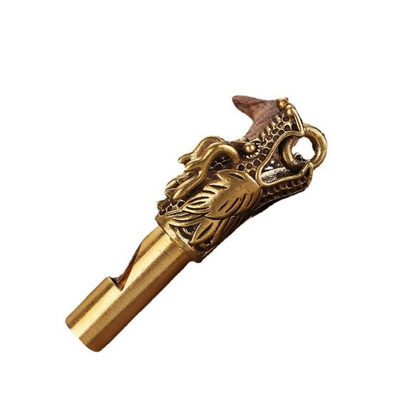 Brass Outdoor Survival Tap Whistle Great Sage Gloss Whistle Car Keychain Pendant Small Bronze