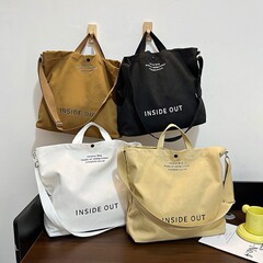 環境に配慮した超大型週末ショッピングキャンバス綿ショッピング手提げ袋女性プレゼントハンドバッグと斜め掛けの長いストラップ