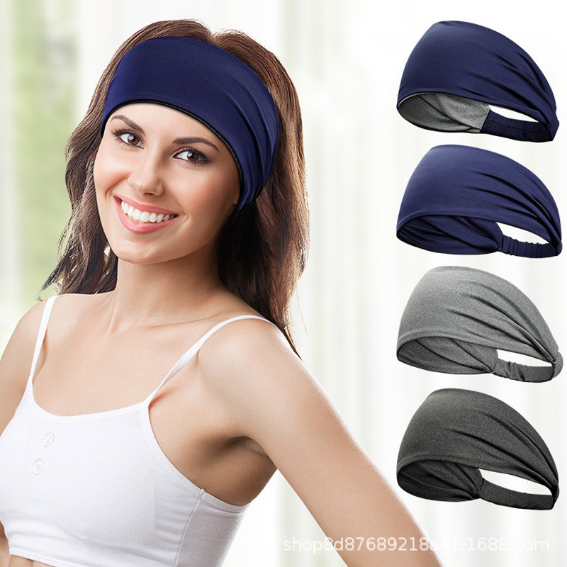 Double-Layer Widened Non-Slip Sports Hair Band Women's Sweat-Absorbing Running Headband Head Wearing Hair Band Yoga Anti-Perspirant Belt