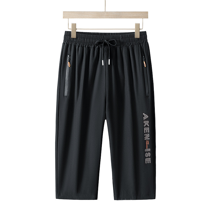 夏の新しいアイスフィールクロップドパンツ速乾性パンツメンズスポーツパンツ大きいサイズルーズメンズスポーツストレッチドレープ通気性メンズ|undefined