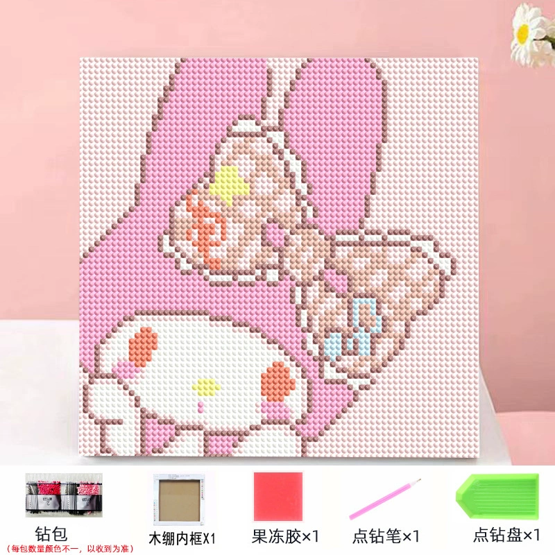 Набор алмазной мозаики DIY Kuromi и мультфильмы 20×20 см, рамка-наклейка, детское творчество