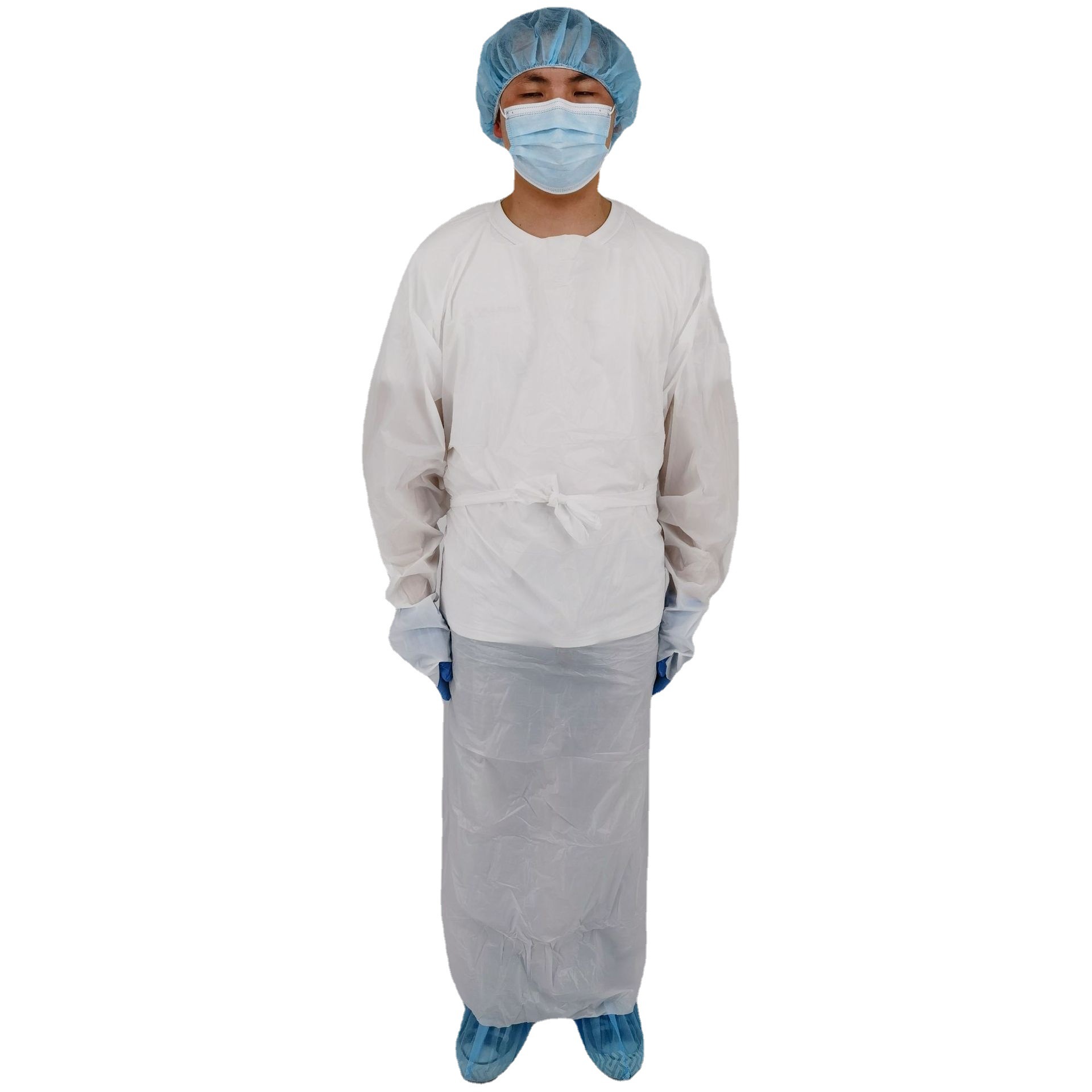 白名单工厂现货 一次性CPE袍 塑料隔离衣 防水反穿衣 医护探视服