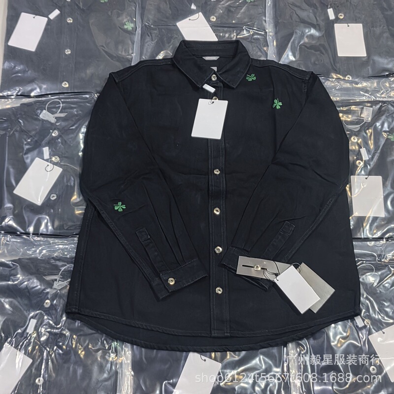 High-End D Brand 26Ss Four-Leaf Clover Embroidered Long-Sleeve Shirt Jacket Versatile American Casual Loose Fit Unisex Style