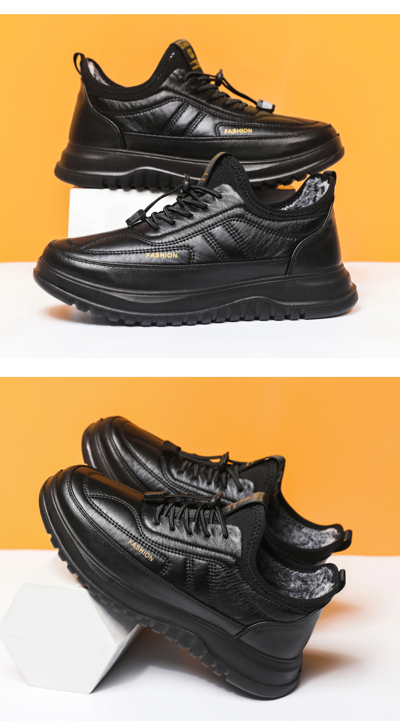 Scarpe uomo invernali in tessuto foderate in pile stringate calde_voghion.com