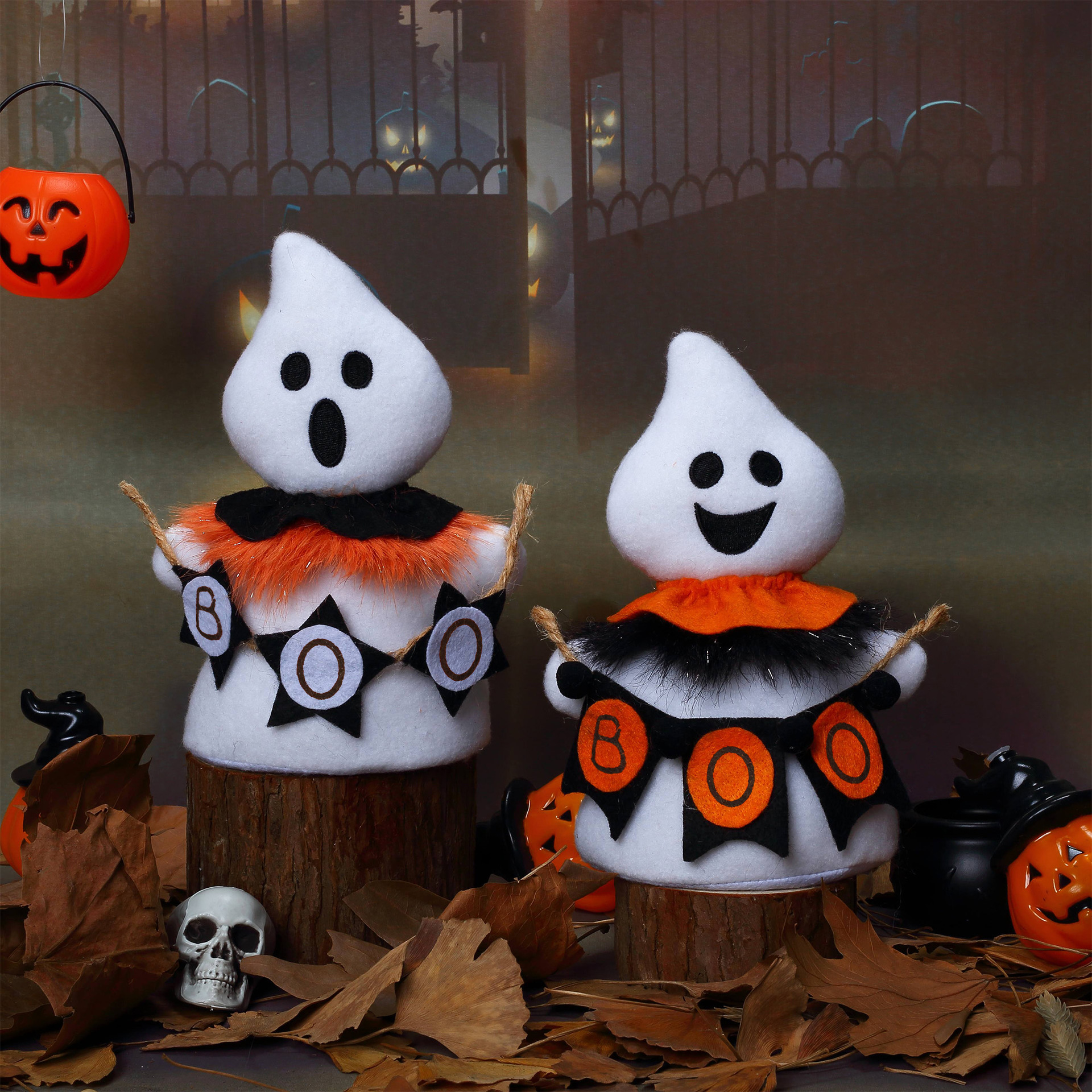 Nuevos productos transfronterizos Halloween fantasma blanco muñeca sin cara muñeca gnomo decoración decoración Rudolph goblin muñeca
