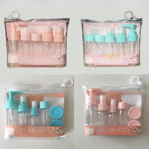 Travel bottle set of 7 pieces, travel spray bottle, perfume atomizer, travel cosmetic set, travel bottle set