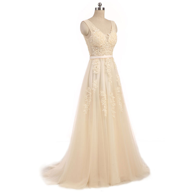 Vestido de Noche con Cuello en V para Mujer de Encaje Sin Mangas para Fiesta image 12