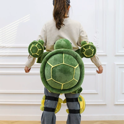 Cartoon Ski Protective Gear, Small Turtle Plush Toy, Cute Turtle Hip and Knee Pads, Anti-Fall Cushion for Adults and Children (Oyuncaq yastıqlar) - green-turtle-hip-pads-40cm