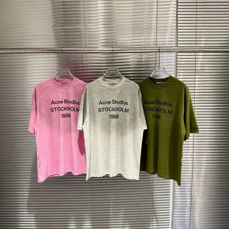 Correct Version of Ac Style Classic 1996 Letter Print Round Neck Short-Sleeved T-Shirt Pure Cotton Loose Half-Sleeved Tee for Men and Women
