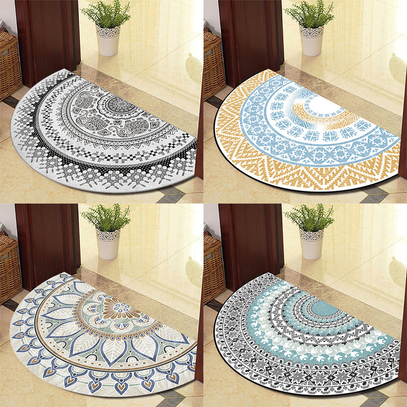 Modern Simple Semi-circular Floor Mat Home Door Mat Home Kitchen Entrance Entrance Bathroom Toilet Water Absorbent Foot Mat