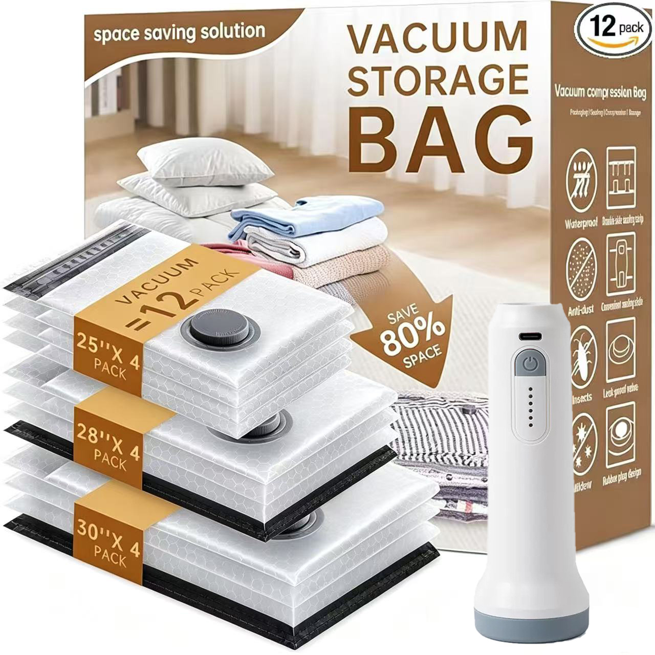 Bolsas de compresión de vacío azul transparente transfronterizas bolsas de almacenamiento de bombeo de vacío chaquetas de plumas de viaje de vacío edredones de mudanza de almacenamiento image 3