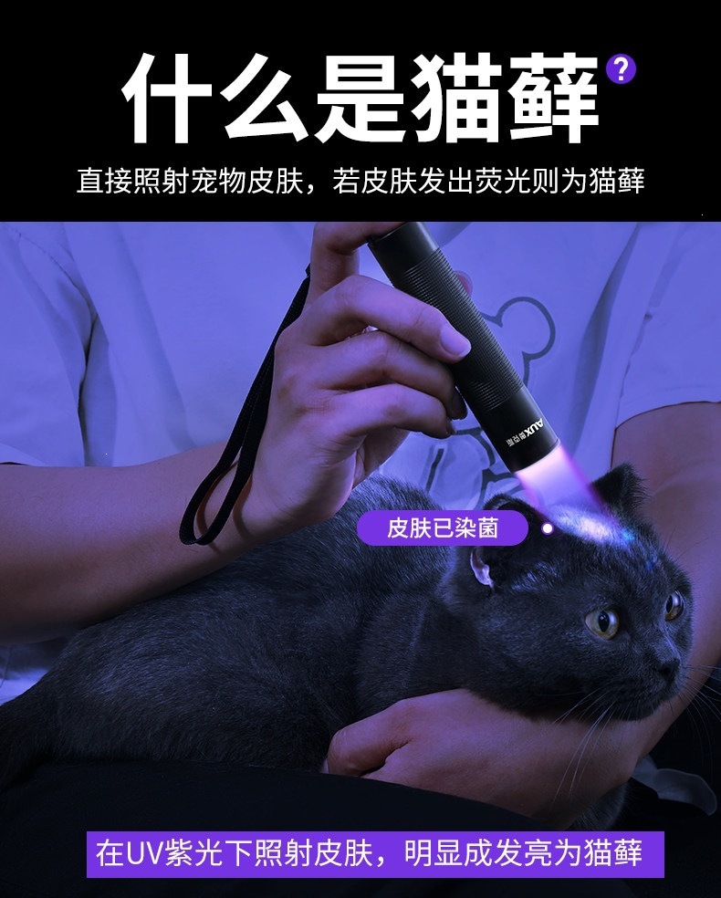 Oakswood's Cat Moss Lamp, Cat Urine Detection, Cat Teasing, Purple Light Flashlight, Fungus Inspection, Ultraviolet Lamp