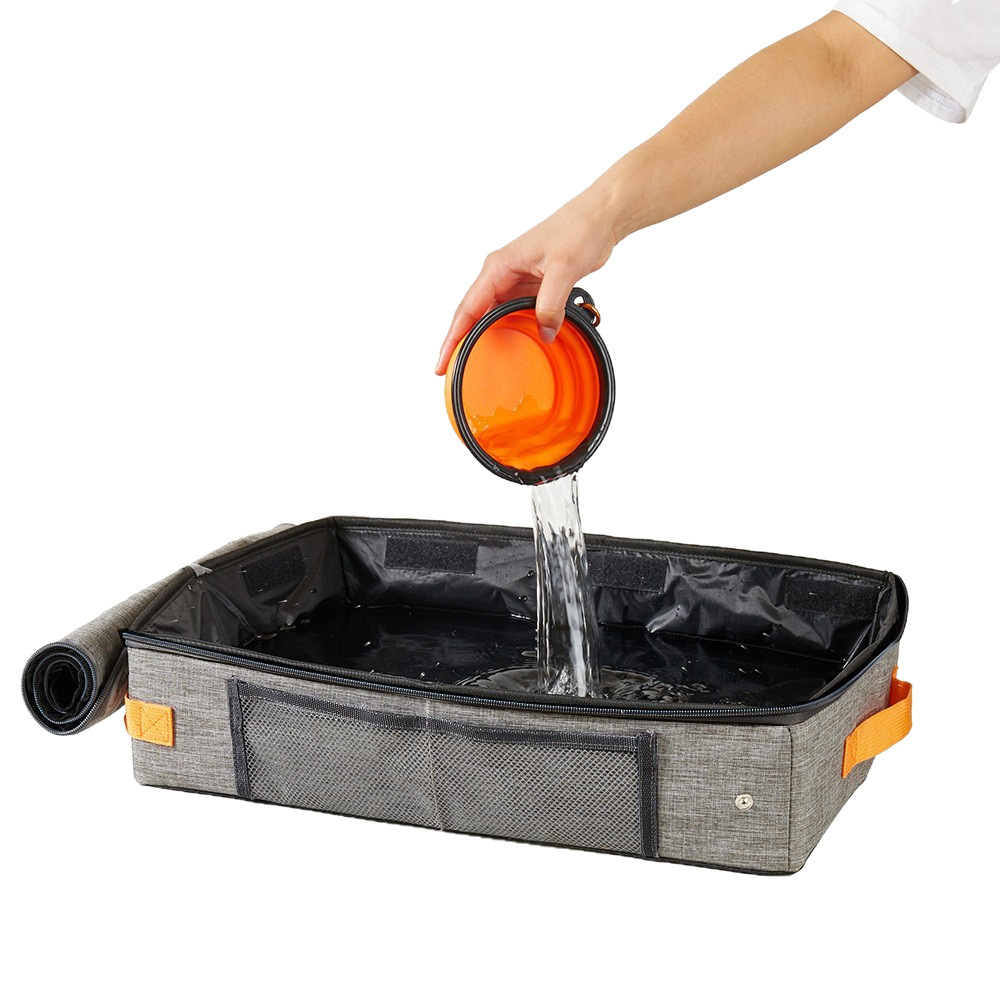 Fuente transfronteriza fábrica de arena para gatos conveniente plegable impermeable arena para gatos viaje al aire libre tela bolsa de arena para gatos