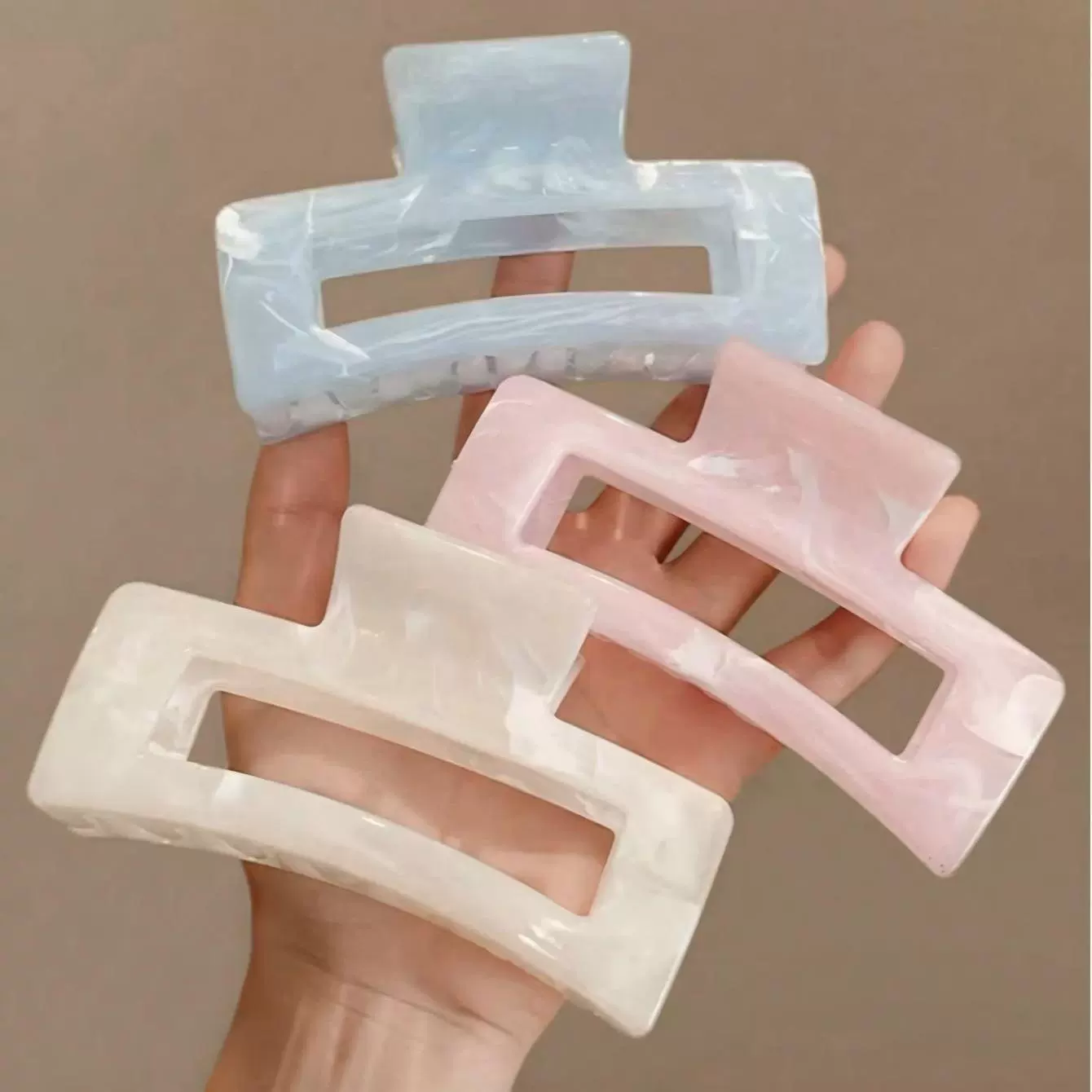 简约几何塑料抓夹大号发夹高级感精致头饰鲨鱼夹气质盘发夹子批发