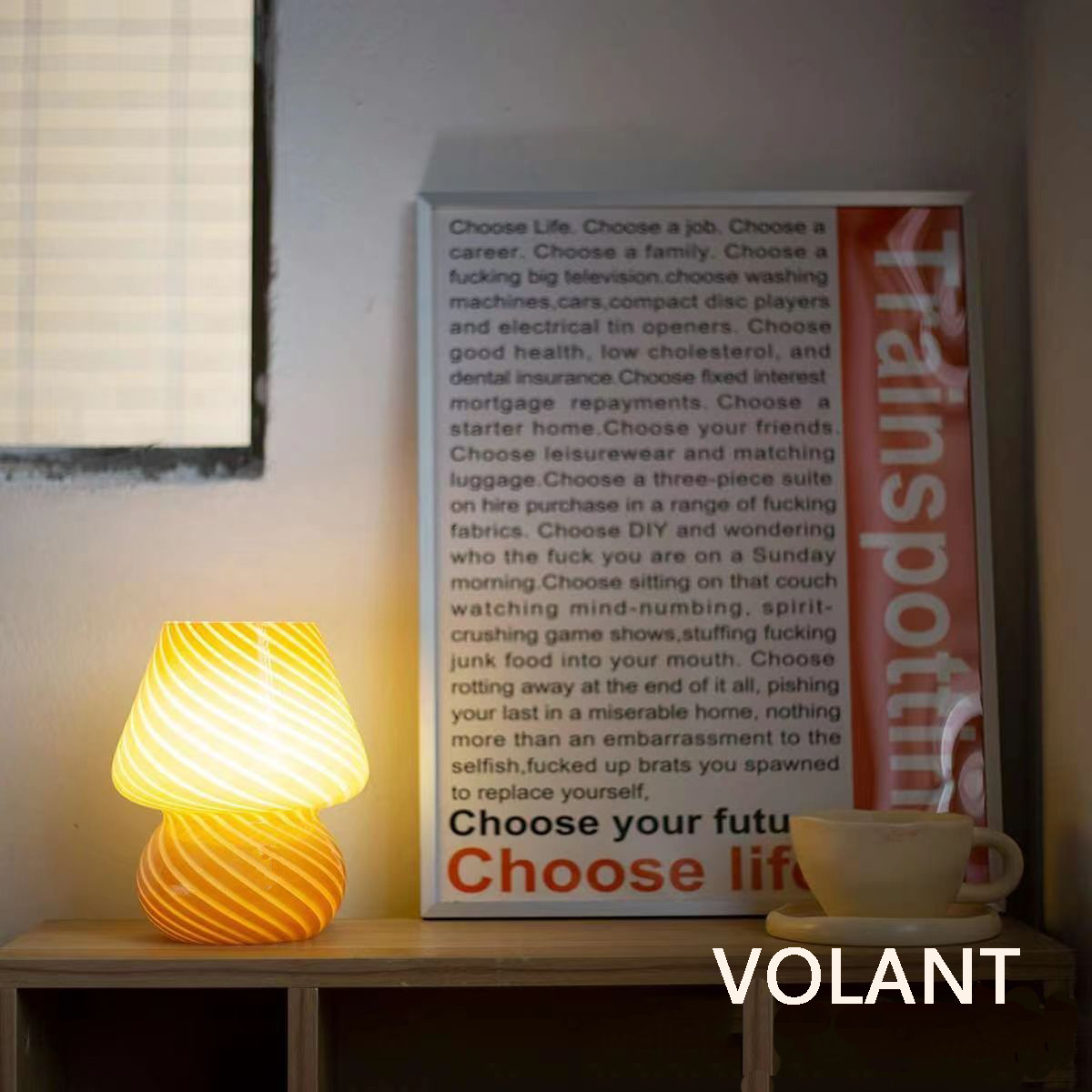 Hongo decoración lámpara de escritorio dormitorio cabecera lámpara de atmósfera lámpara de habitación modelo de vivienda luz nocturna luz LED creativa viento