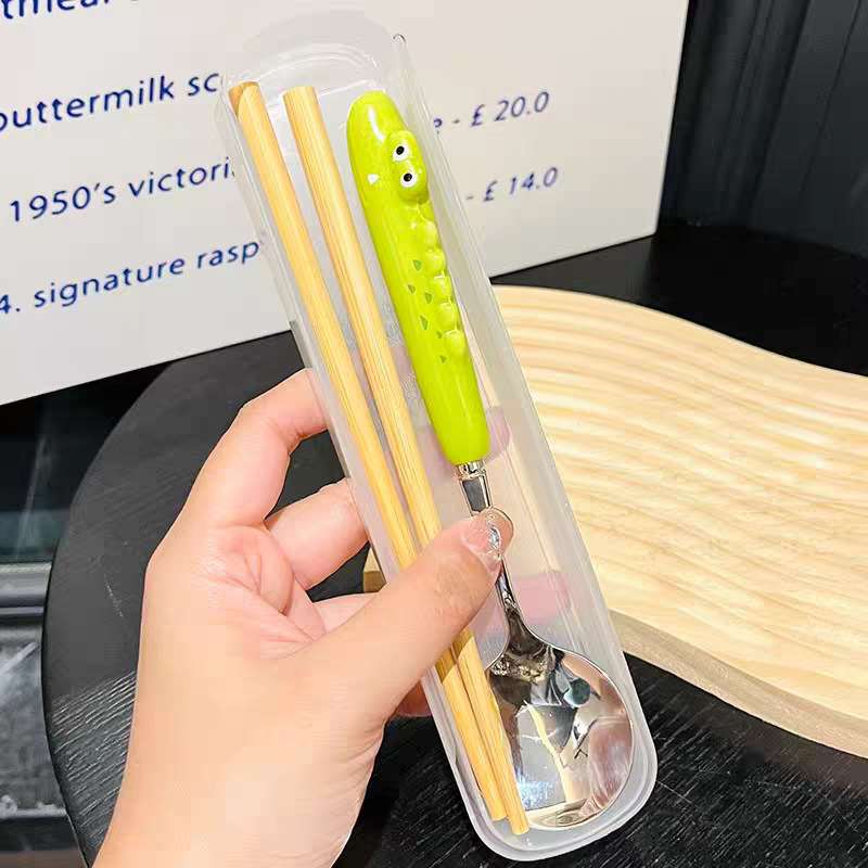 악어 (숟가락 나무 젓가락) 저장 상자