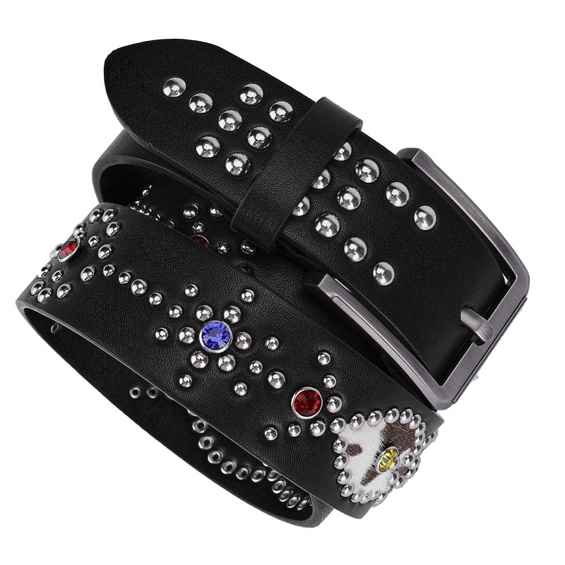 Cross-Border Retro Rivet Belt, High-End Men's Belt with Rhinestone Inlays, Fashionable Punk Style, Y2K Belt for Men Cross-Border Retro Rivet Belt, High-End Men's Belt with Rhinestone Inlays, Fashionable Punk Style, Y2K Belt for Men