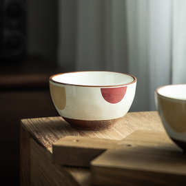 创意手绘2025款两只装陶瓷碗家用餐具小碗一人食米饭碗喝汤碗粥碗