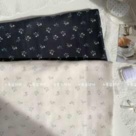 全棉双层纱面料 ins韩系素雅小碎花家居服发饰睡衣发圈亲子装童装