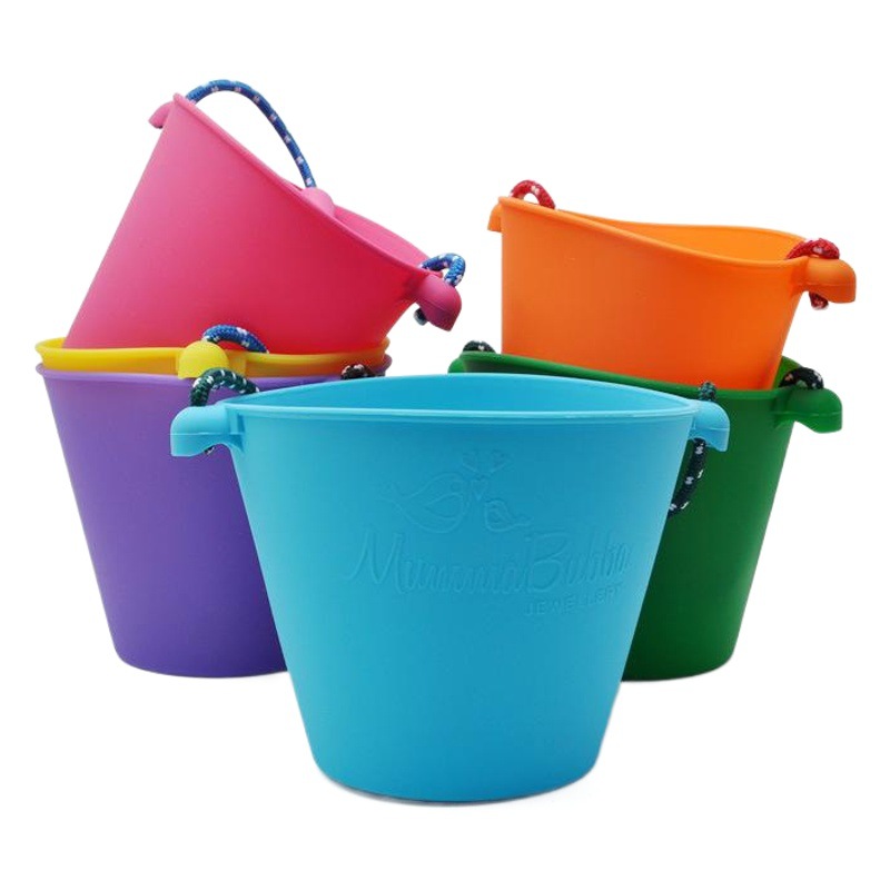 Cubo plegable portátil, cubo de silicona multifuncional, juguetes de agua multicolor para la playa, para bañarse, juguetes de agua para niños, para exteriores