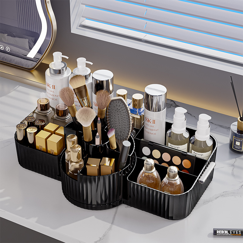 Caja de almacenamiento de cosméticos de alta calidad escritorio梳妆台 baño lápiz labial productos de cuidado de la piel estante caja de maquillaje
