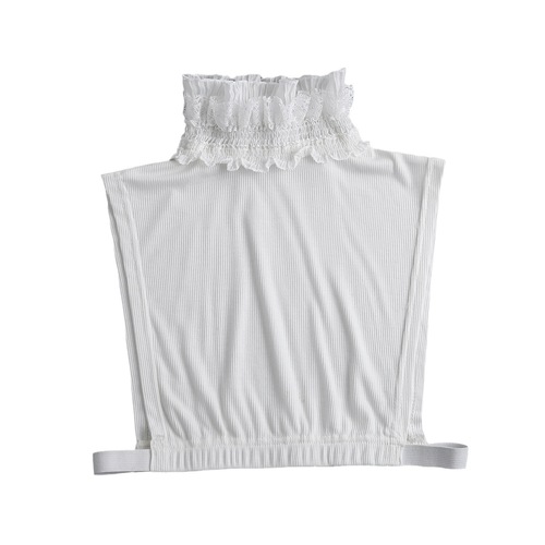  Seconds: Transforming into a Cute and Lovely White Pure Cotton Collarless Blouse with Petal-like Collar, Trendy and Playful Collarless Top, Wholesale Manufacturer for Cross-border Sales