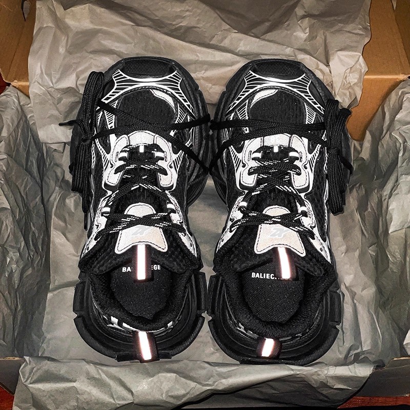 高端正品巴黎3xl黑白色老爹鞋男鞋女2025九代新款厚底休闲运动鞋