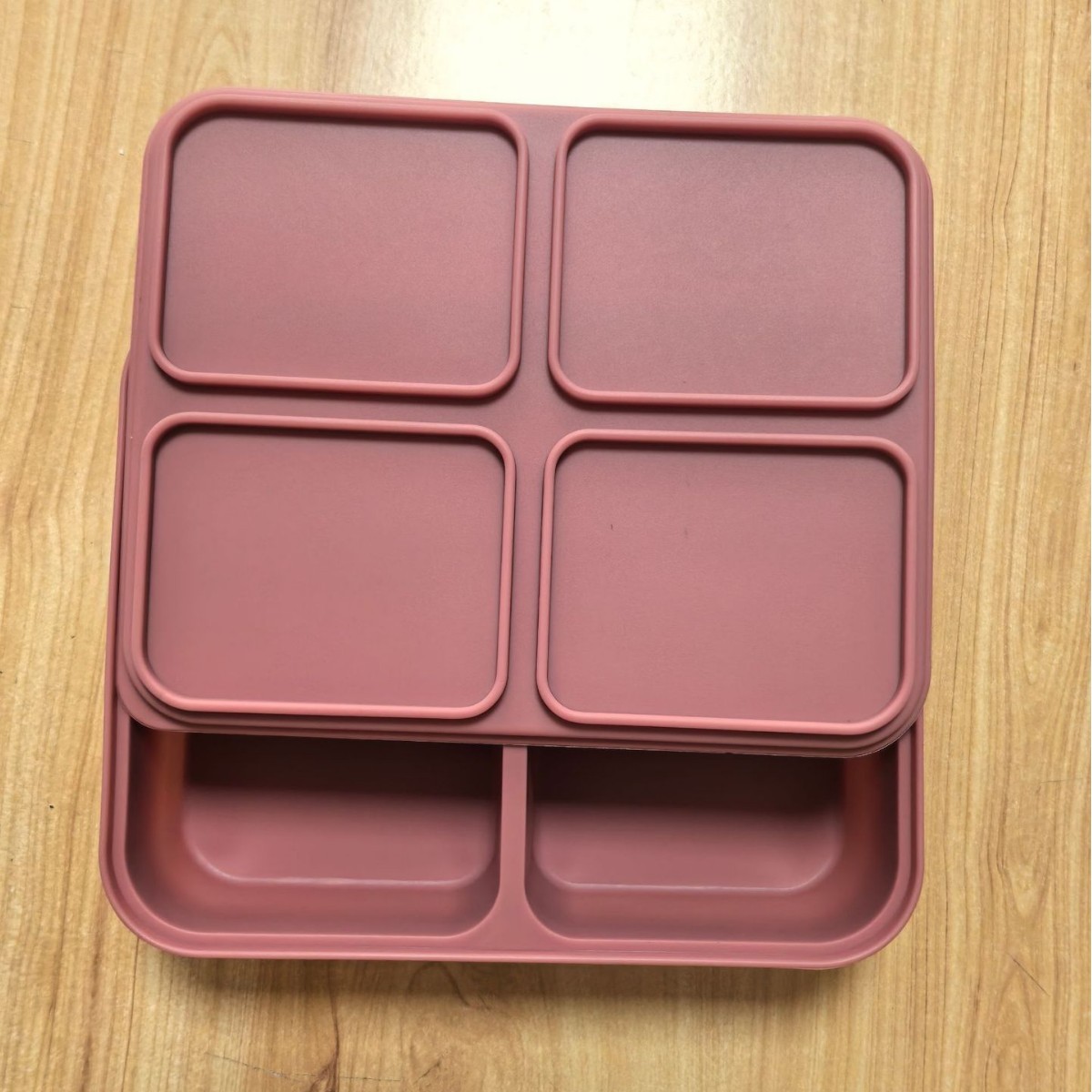 4칸 어린이용 식품 보충 상자 - 다크 핑크