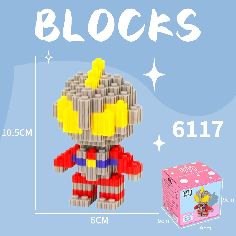 Cartoon Building Block Toy Set, Mini Constructor Doll, 9×9×9 cm, Assorted Character Designs