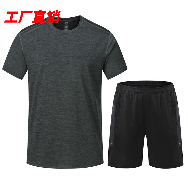 Set de ropa deportiva de mangas cortas de verano secado rápido transpirable camiseta de entrenamiento de baloncesto corto ropa de gimnasio hombre