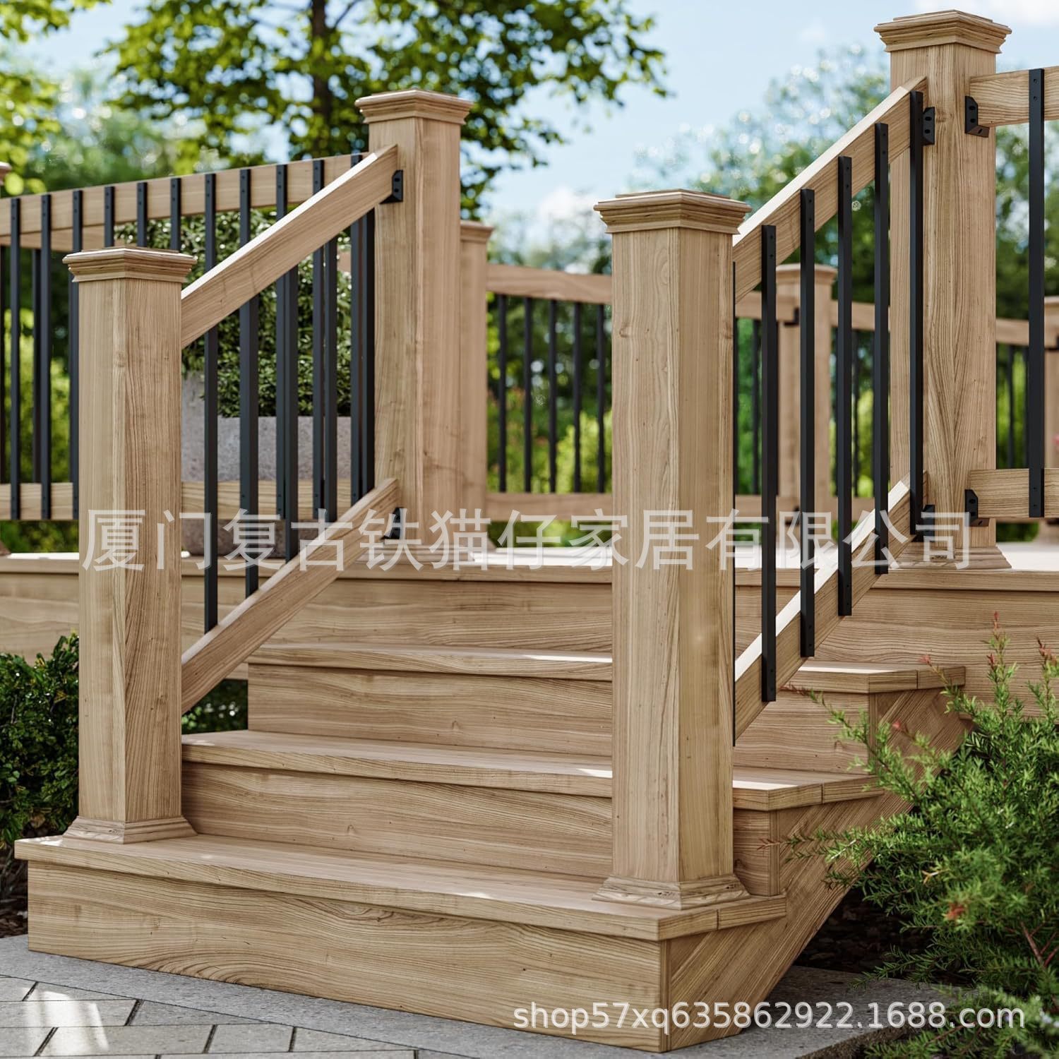 Barandilla para Escalera Exterior Personalizable para Porches y Terrazas