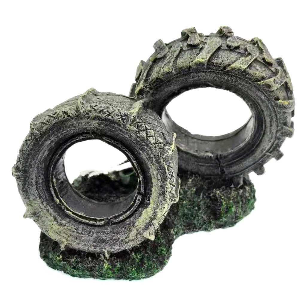 Artificial de estilo Chino de neumáticos de resina del tanque de peces paisaje creativo decoración de rocalla cabeza del cráneo retro decorativo de peces escondite Casa