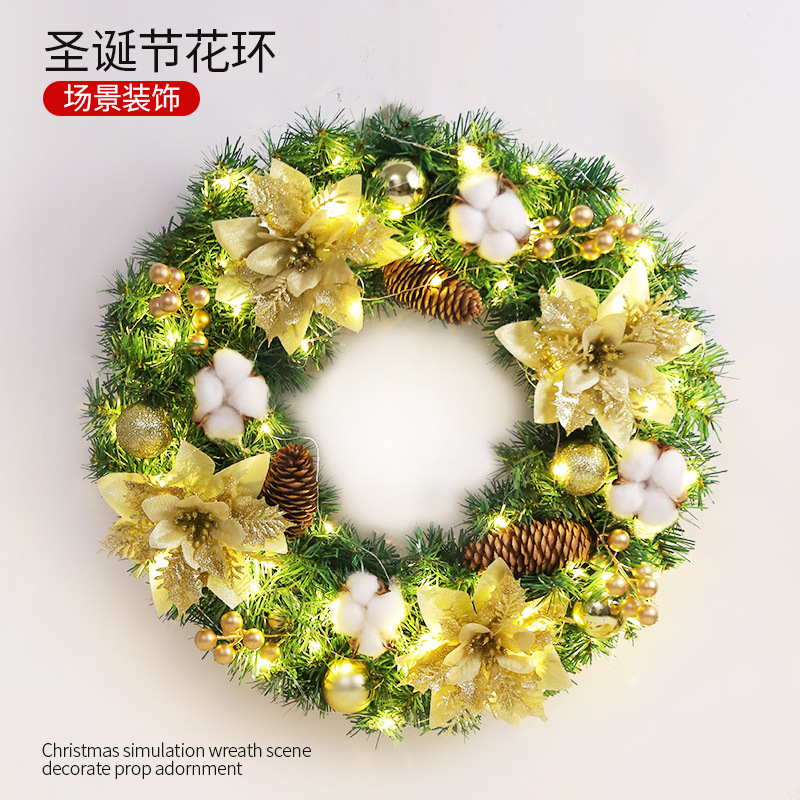 Navidad decoración Garland ratán 40/50/60cm Navidad decoración escena diseño puerta colgante ratán decoración suministros