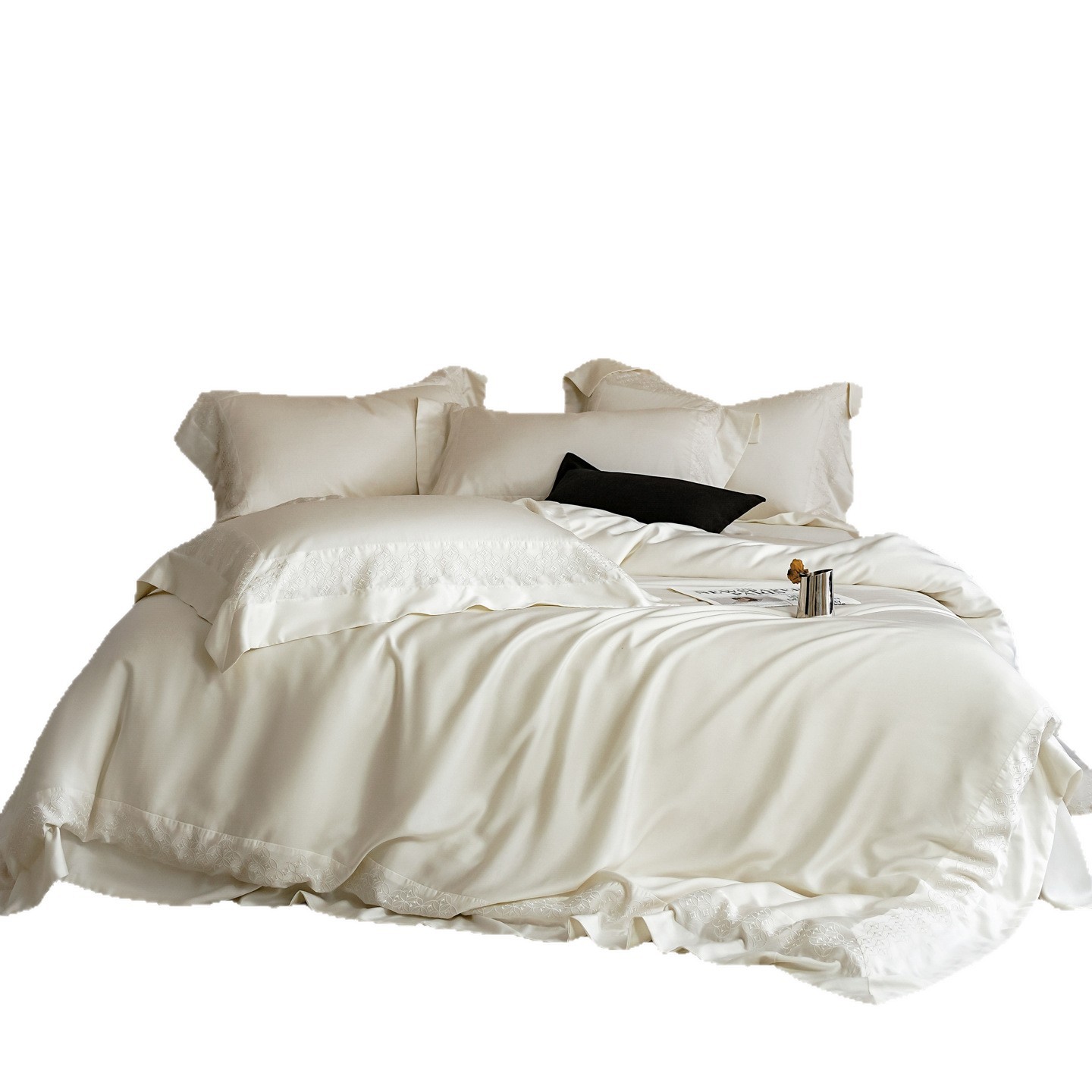 Set copripiumino jacquard in tencel lusso effetto seta fredda_voghion.com