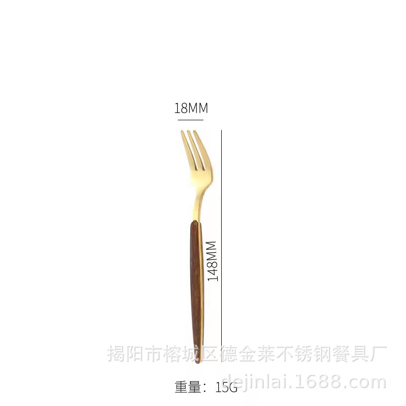 나뭇결 포르투갈어 차 포크 (골드)