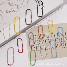 彩色珠链10cm 12cm波珠链条diy饰品配件吊牌链烤漆咕卡挂链条吊坠