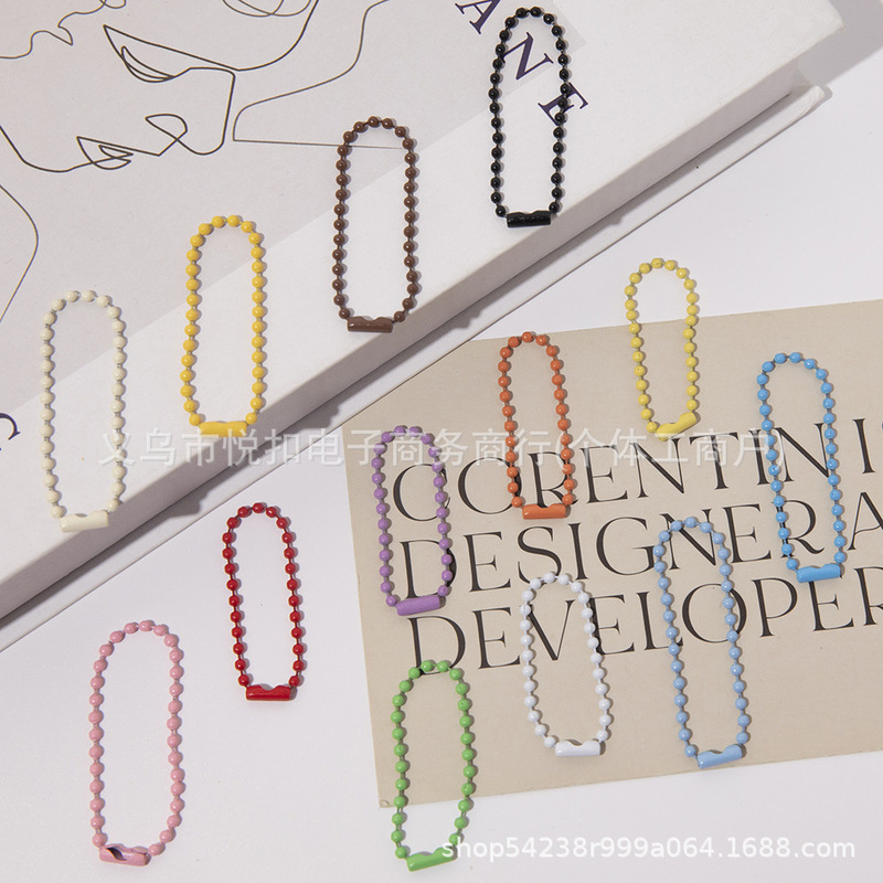 Colorful Bead Chain 10cm 12cm Wave Bead Chain DIY Jewelry Accessories Tag Chain Paint Guka Hanging Chain Pendant Colorful Bead Chain 10cm 12cm Wave Bead Chain DIY Jewelry Accessories Tag Chain Paint Guka Hanging Chain Pendant