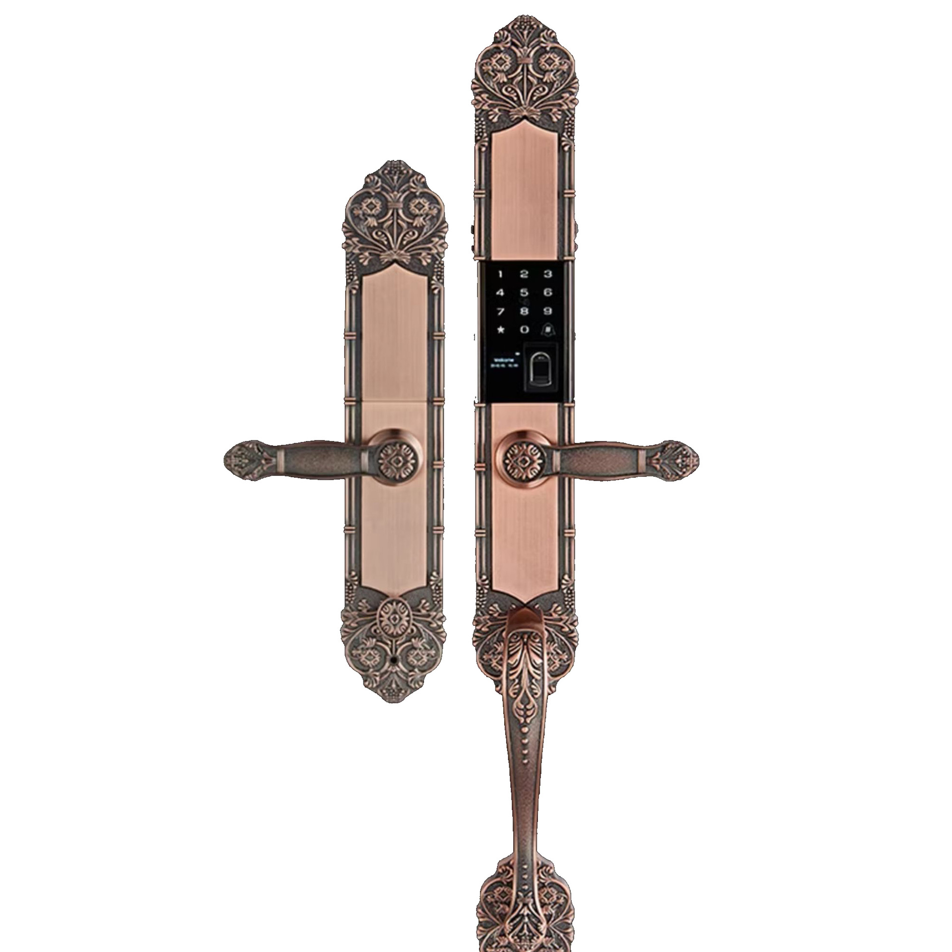 Puerta de la villa de doble puerta cerradura de huellas digitales cerradura de contraseña cerradura electrónica cerradura europea puerta de cobre cerradura inteligente