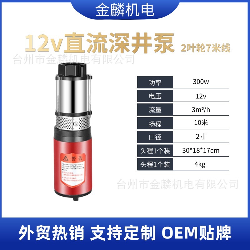 12v DC 깊은 우물 펌프 2인치 7m 와이어