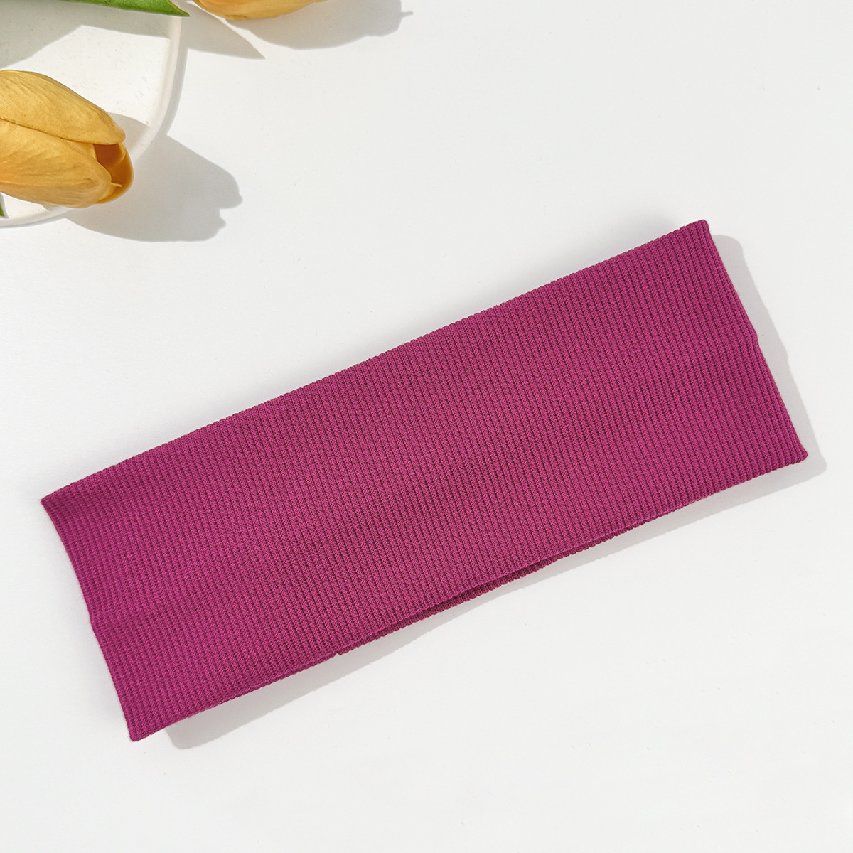 Nueva banda de pelo de punto de color sólido para hombres y mujeres yoga deportes sudor absorbente diadema internet celebridad mismo estilo hilo de algodón lavado de cara banda de pelo