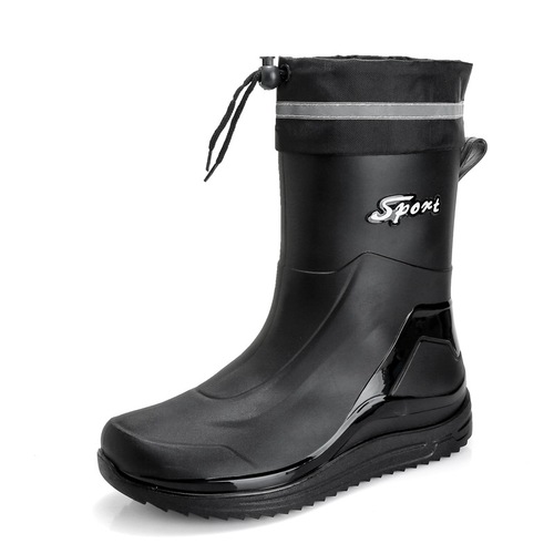 Men's New Rain Boots Work Kitchen Non-slip Water Shoes Waterproof Rain Boots for All Seasons, Outdoor Work, Market Fashion Shoes