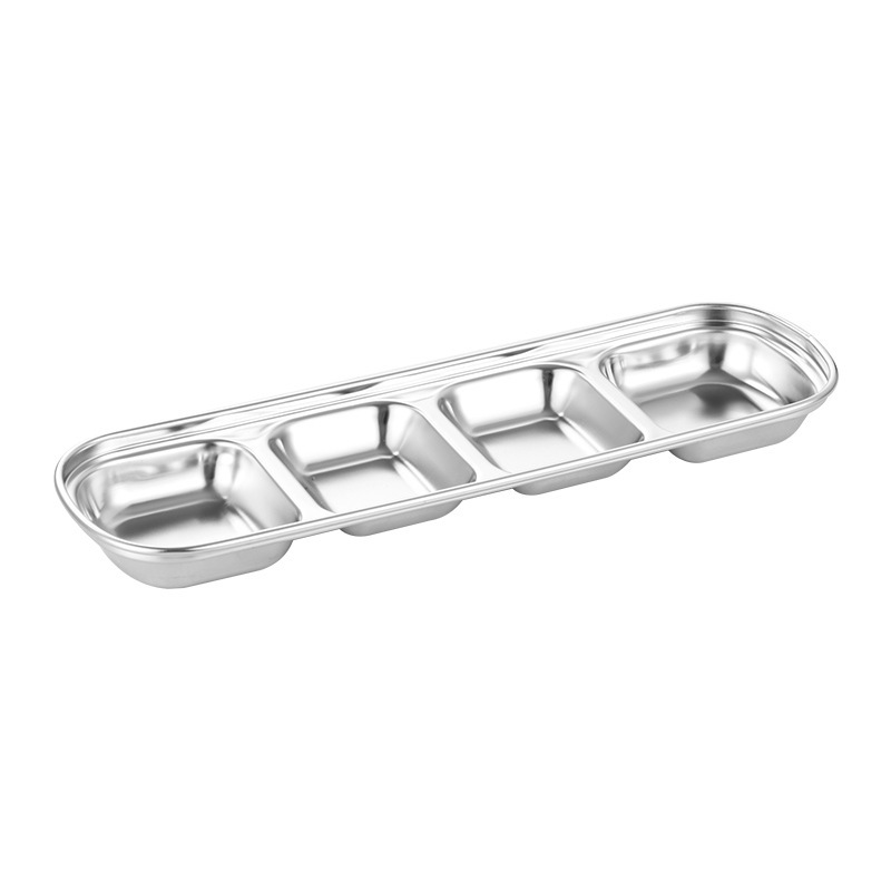 304ステンレス調味料皿家庭用醤油酢小皿分格付皿ホテルレストラン火鍋店軽食皿|undefined